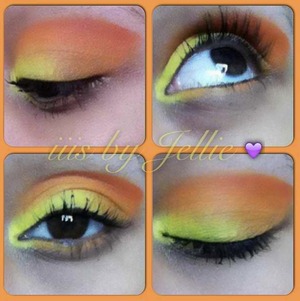 Bhcosmetics eyeshadow yellow and orange blended