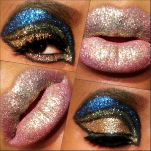 
Glitters used were Pusha Cosmetic's "She Stay Gold Diggin'!", "Foreplay", "Jungle Heat", and "Heavenly". 
PushaCosmetics.storenvy.com