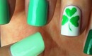 Easy St. Patrick's Day Shamrock Nail Art!!!