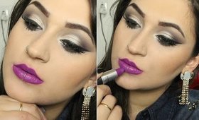 Maquiagem para usar com batom roxo mais primos nacionais do Heroine - MAC!