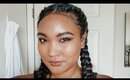 Glitter eye makeup with soft-focus skin (TatiBeauty, Benefit + more!)
