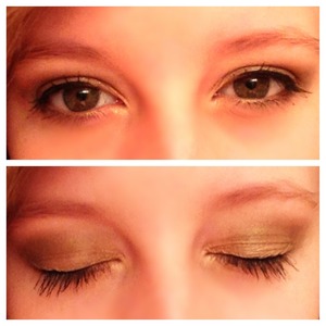 Green smoky eye and eyeliner by nars