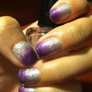 Silver holo with purple gradient. 