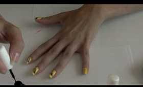 Black and yellow Nail Design