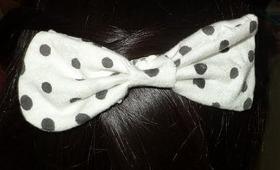 DIY Polka Dot Fabric Bow Hair Clip Tutorial