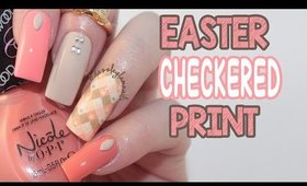 Easter Checkered Print Nails Tutorial