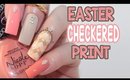 Easter Checkered Print Nails Tutorial