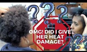 SILK PRESS ON THICK NATURAL  HAIR! OMG DID I GIVE HER HEAT DAMAGE?? (VOICEOVER)