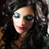 Red Lips, Green Eye Makeup & Elegant curls with Hair extensions