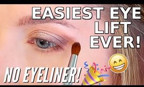 EASY Eye Lift For Hooded Eyes, Aging or Downturned Eyes | NO EYELINER