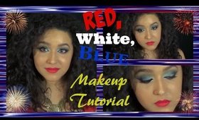 Red White and Blue Makeup Tutorial (NoBlandMakeup)