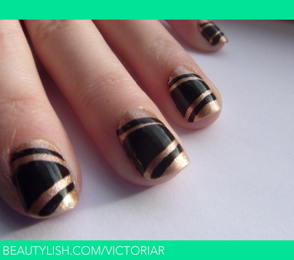 Black and Gold New Years Eve Nails, December 29 2011 | Victoria R.'s ...
