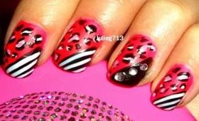 Hot Pink Cheetah Nails