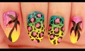Tropical Animal Print nail art