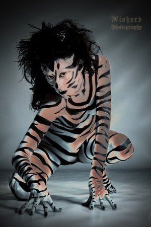 zebra body painting