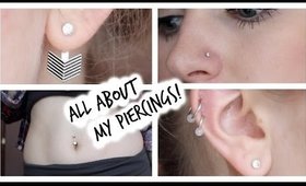 All About My Piercings | Lobes, Double Cartilage, Nose, & Bellybutton!