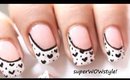 5 Easy steps ★ SUPER QUICK! - Easy Nail art designs in French tip manicure nail polish drawing