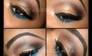 Makeup Tutorial|  Fall Smoked Gold &  BLUE Liner!!!