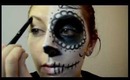 Half Sugar Skull/Half Glam Halloween Makeup Tutorial -