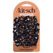 Kitsch Ruched Satin Scrunchies - 5 Piece Set Ghosts & Pumpkins