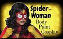 Spiderwoman Mask and Body Paint Tutorial (NoBlandMakeup)