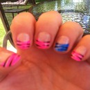 zebra neon tips nail