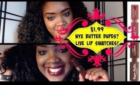 $1.99 NYX Dupes? | Lip Swatches - Sugar Butter Lipsticks