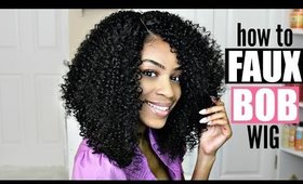 Faux Bob on Natural Hair► Curly Lace Front Wig