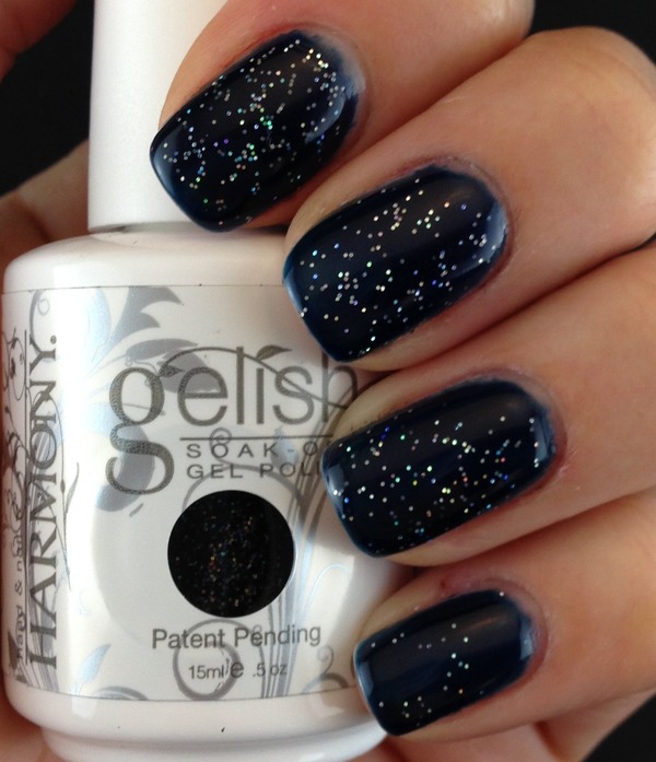 Sparkly Navy Blue Gel Nails | Lyubomira L.'s Photo | Beautylish