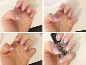 This is a really easy and simple look to create. Its fantastic for beginners, and you don't need a lot of products to do it.
Have a look on my blog to see a full list of what i used and how i did this
http://thesleeperssky.blogspot.co.uk/2013/03/weekly-nail-pastel-dots.html