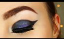 Dramatic Cat Eye Makeup // Blue Glitter Makeup Tutorial