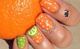 Orange Lime Nail Tutorial by The Crafty Ninja