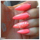 coral stiletto nails