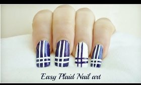 Easy Plaid Nail Art!