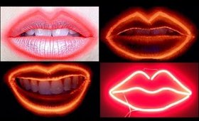 Neon Sign Lips: UV Blacklight Lip Art Tutorial (Glow in the Dark)