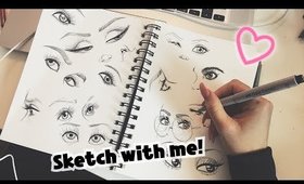FILL my SKETCHBOOK with Me! ✍🏼 2 Pages of EYES!!!