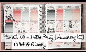 Collab Plan With Me + Giveaway | Written Beauty [Anniversary Kit] (Erin Condren Vertical)