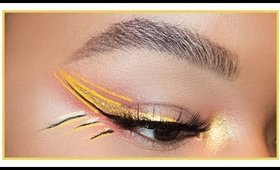 gold yellow festival eyeliner makeup