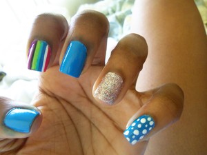 something quick and fun with my favorite Sally Hansen Complete Salon Manicure Nail Polish in Model Behavior :]