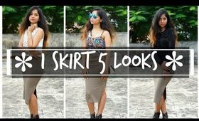 1 SKIRT 5 STYLES | How I Style a Midi Side Slit Skirt | Stacey Castanha