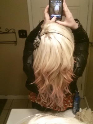 blwach blonde and pastel pink ombrè