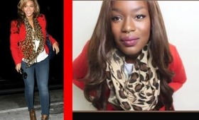 Make Her Style Mine: Beyonce OOTD Inspired Fall Fashion:I: Red Blazer Jeans Scarf