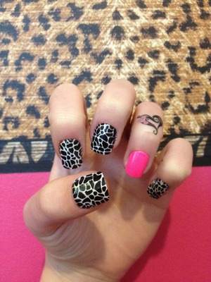 Me Nails! #cute #nails #leopard #pink #heart #tattoo #lovely 