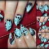 3D roses and skulls on acrylics