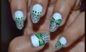 Cute Bow and Polka Dots / Summer Nails