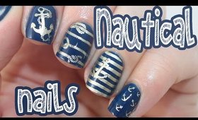 Navy & Gold Nautical Nails Tutorial