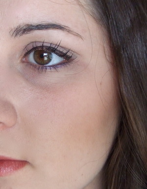 Neutral on top, purple on bottom eye makeup