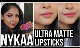 *NEW* NYKAA ULTRA MATTE LIPSTICK SWATCHES & REVIEW | 6 SHADES | Stacey Castanha