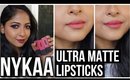 *NEW* NYKAA ULTRA MATTE LIPSTICK SWATCHES & REVIEW | 6 SHADES | Stacey Castanha