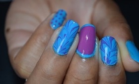 Water Marble May: Marble #4 Blue and Purple Hearts